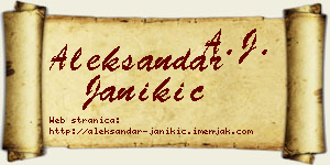 Aleksandar Janikić vizit kartica